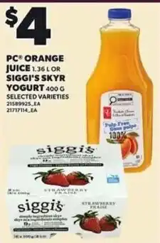 Loblaws Siggis skyr yogurt offer
