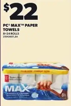 Loblaws PC Max paper towels offer