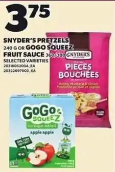 Loblaws Snyder's pretzels fruit sauce offer