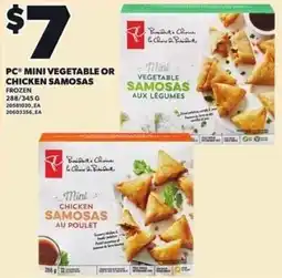 Loblaws PC mini vegetable or chicken samosas offer