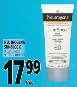 Metro Neutrogena sunblock offer