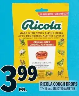 Metro Ricola cough drops original herb offer