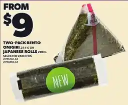 Loblaws Two-pack bento onigiri or japanese rolls offer