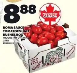 Loblaws Roma sauce tomatoes half bushel box offer