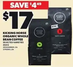 Loblaws Kicking Horse Organic Whole Bean Coffee offer