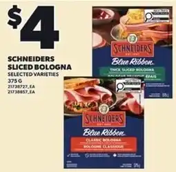Loblaws Schneiders sliced bologna offer