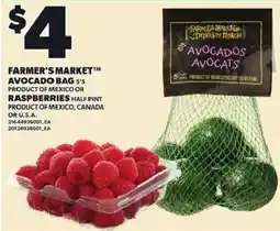 Loblaws Farmer's Market avocados or raspberries offer