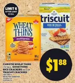 Loblaws Christie wheat thins rice crackers or triscuit crackers offer