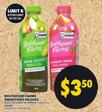 Bolthouse Farms smoothies or juice