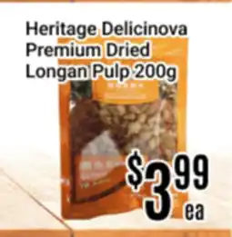 Nations Fresh Foods Heritage Delicinova Premium Dried Longan Pulp offer