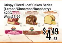 Nations Fresh Foods Crispy Sliced Loaf Cakes Series (Lemon/Cinnamon/Raspberry) offer