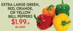 Fiesta Farms EXTRA LARGE GREEN, RED, ORANGE, OR YELLOW BELL PEPPERS offer