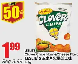 Terra Foodmart LESLIE'S Clover Chips Ham&Cheese Flavoured offer