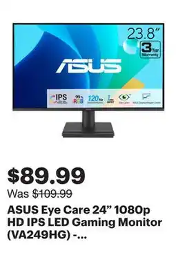 Best Buy ASUS Eye Care 24 1080p HD IPS LED Gaming Monitor (VA249HG) - Adaptive-Sync - 1ms GTG - 120Hz offer