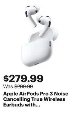 Best Buy Apple AirPods Pro 3 Noise Cancelling True Wireless Earbuds with MagSafe Charging Case offer