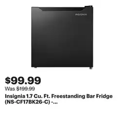 Best Buy Insignia 1.7 Cu. Ft. Freestanding Bar Fridge (NS-CF17BK26-C) - Black - Only at Best Buy offer