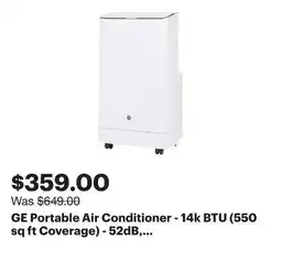 Best Buy GE Portable Air Conditioner - 14k BTU (550 sq ft Coverage) - 52dB, Remote - White offer