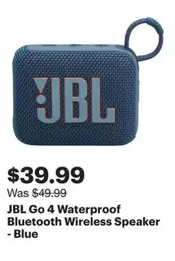 Best Buy JBL Go 4 Waterproof Bluetooth Wireless Speaker - Blue offer