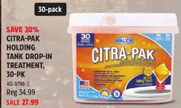 Canadian Tire CITRA-PAK HOLDING TANK DROP-IN TREATMENT, 30-PK offer