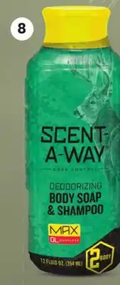 Canadian Tire SCENT-A-WAY DEODORIZING BODY SOAP AND SHAMPOO 12-OZ offer