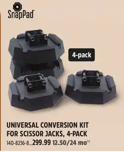 Canadian Tire UNIVERSAL CONVERSION KIT FOR SCISSOR JACKS, 4-PACK offer
