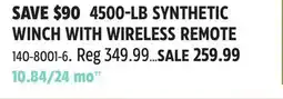 Canadian Tire 4500-LB SYNTHETIC WINCH WITH WIRELESS REMOTE offer