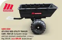 Canadian Tire ATV POLY BED UTILITY TRAILER CART, 1100-LB offer