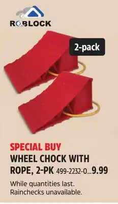 Canadian Tire WHEEL CHOCK WITH ROPE, 2-PK offer