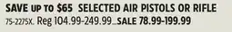 Canadian Tire SELECTED AIR PISTOLS OR RIFLE offer