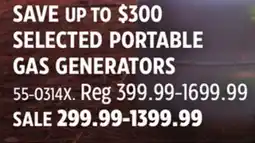 Canadian Tire SELECTED PORTABLE GAS GENERATORS offer
