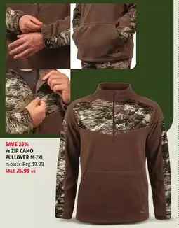 Canadian Tire 1/4 ZIP CAMO PULLOVER M-2XL offer