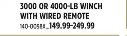Canadian Tire 3000 OR 4000-LB WINCH WITH WIRED REMOTE offer