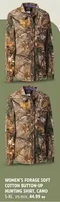 Canadian Tire WOMEN'S FORAGE SOFT COTTON BUTTON-UP HUNTING SHIRT, CAMO offer