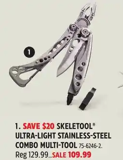 Canadian Tire SKELETOOL ULTRA-LIGHT STAINLESS-STEEL COMBO MULTI-TOOL offer