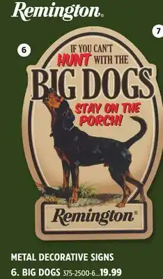 Canadian Tire BIG DOGS METAL DECORATIVE SIGNS offer
