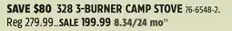 Canadian Tire 328 3-BURNER CAMP STOVE offer