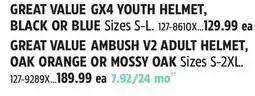 Canadian Tire GX4 YOUTH HELMET, BLACK OR BLUES offer