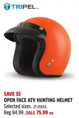 Canadian Tire TRIPEL OPEN FACE ATV HUNTING HELMET offer