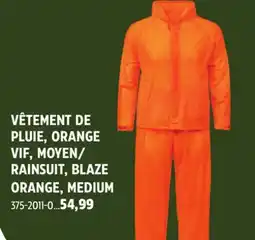 Canadian Tire Huntworth RAINSUIT, BLAZE ORANGE, MEDIUM offer