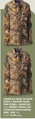 Canadian Tire YUKON GEAR WOMEN'S FORAGE SOFT COTTON BUTTON-UP HUNTING SHIRT offer