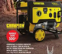 Canadian Tire CHAMPION POWER EQUIPMENT 7000W/8750W GAS GENERATOR WITH CO SHIELD offer