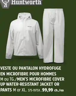 Canadian Tire MEN'S MICROFIBRE COVER UP WATER-RESISTANT JACKET OR PANTSM or XL offer