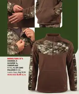 Canadian Tire ZIP CAMO PULLOVER M-2XL offer