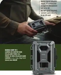 Canadian Tire FORCE 24 NON-CELLULAR GAME CAMERA offer