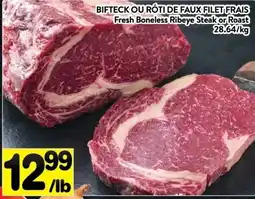 Supermarché PA Fresh Boneless Ribeye Steak or Roast offer