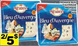 Supermarché PA President bleu d'auvergne cheese offer