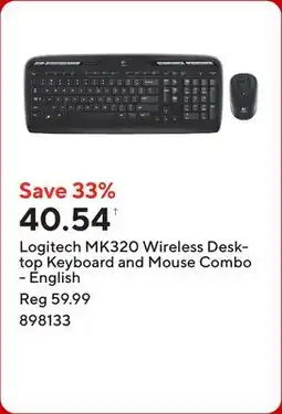 Staples Logitech MK320 Wireless Desktop Keyboard and Mouse Combo - English offer