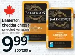 Fortinos Balderson cheddar cheese selected varieties offer