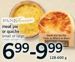 Fortinos Pane fresco meat pie or quiche offer