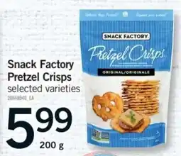 Fortinos Snack Factory Pretzel Crisps offer